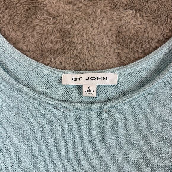 St. John Santana Knit Shell Top Blue Sleeveless Sweater Tank S Small READ - Picture 3 of 10